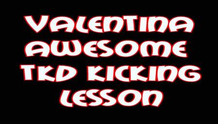 Valentina awesome tkd kicking lesson