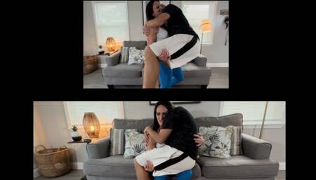 Babysitter Nurtures and Coddles While Doing Lift & Carry