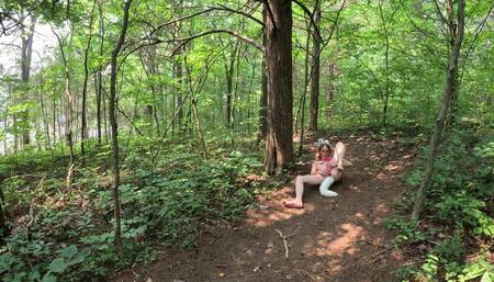 Public, MILF- Solo Wolf Cosplay in the Woods by Busy Highway
