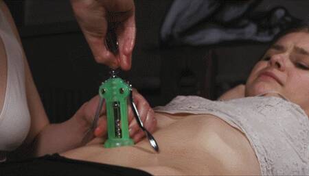 Maya breakaway on the belly of chained victim (FHD)