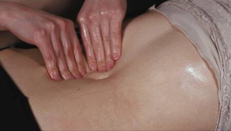 Maya breakaway on the belly of chained victim (HD)