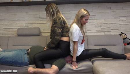 CECILIA And GEORGINA - Blond Bond - Facesitting In Tights And Human Furniture 1080p