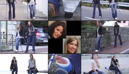 Emma LLC and Benetta SLWC A Gimp and a Crutch Down to the Promenade (in HD 1920X1080)