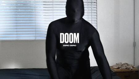 Encasement in Black Zentai layered in Nude Nylon Sheer Bodyhose tube