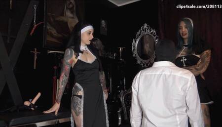 LILLI BAYLE & MISTRESS NYX - The evil nuns - PART 1 - Face slapping, whipping, ass fucking, foot worship