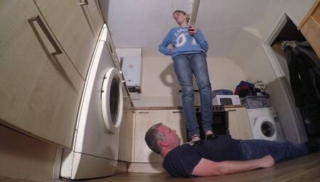 Chelsea Mary Jane's Trampling With Throat Standing FLOOR CAM (4K)