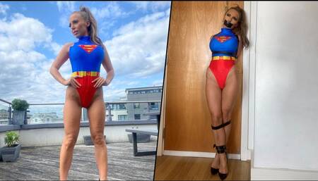 Emma's Halloween Nightmare: Superwoman Bound and Tapegagged in Inescapable Belt Bondage! (4K)