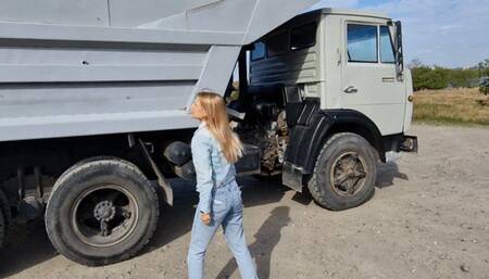 Lucy and the big old truck