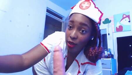 Nursing nurse helps you with your erection with your special medicine