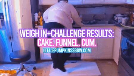 Weigh In+Challenge Results: Cake. Funnel. Cum.
