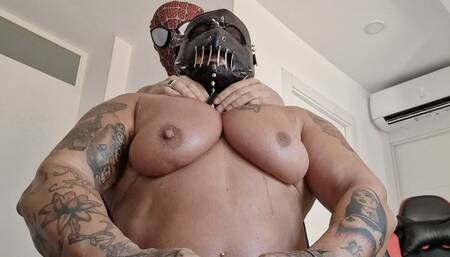 fbb muscle amazon masked dungeon role in the house muscle worship the weak man huge goddes thickness bbw slave role witgh her friend!