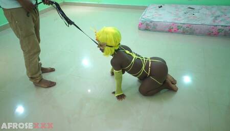 Sexy Bondage BDSM Session With A Hot Ebony Midget