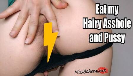 Eat My Hairy ASSHOLE and PUSSY in Thong - Spreading Ass Worship POV - MissBohemianX - SD MP4