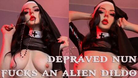 naughty nun fucks an alien dildo