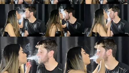 Blowing smoke on my boyfriend's nose! - a custom clip