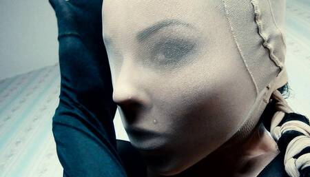 Lace and nylon. Asian zentai. Encasement.