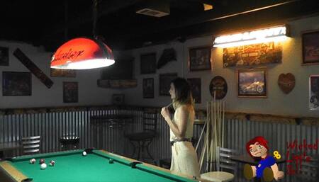 Rose Strips and Plays Pool