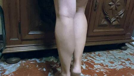 I have to squeeze my calf muscles to try and grab a box high up on the cabinet