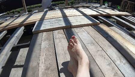 Dirty and wrinkle bare soles