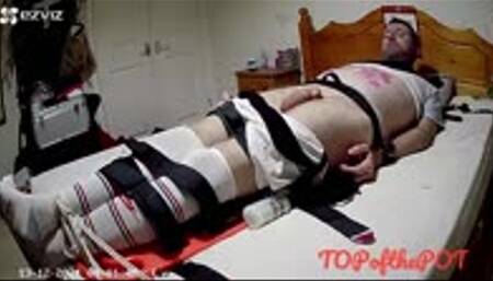 Strapped down footballer escape challenge