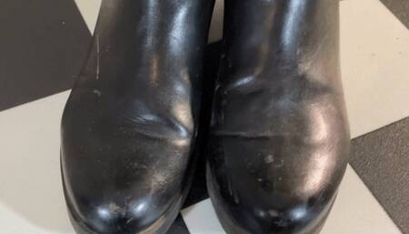 Tanja crushes a toy car and my cock under her MarcoTozzi boots - Cam 1