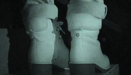 Squashed flat under Tanja's Tamaris winter booties - Cam 3