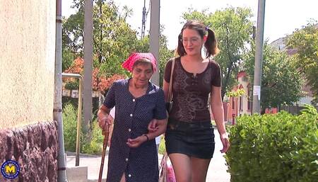 Hairy Granny Doing a Kinky Teen