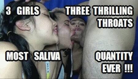 DEEP THROAT SPIT FETISH 220626H 3 GIRLS SARAI + VIOLET + PUCCA REAL STEPSISTERS THREE THRILLING THROATS OMG TRIPLE SALIVA OVERDOSE HD MP4