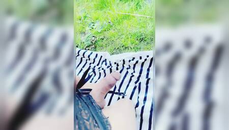 Masturbating with My Sex Toy Outdoor