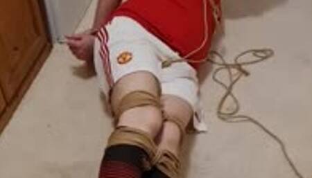 Four hours bound and gagged in football kit