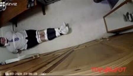 Adult school uniform bondage escape challenge in plimsolls