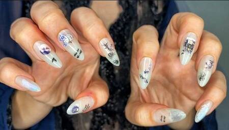 Halloween nail decor on elegant fingers