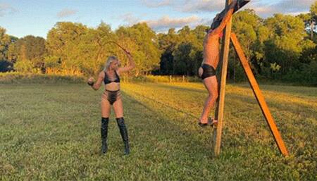 Whipped On Elevated Cross And Pony Ride (SD)