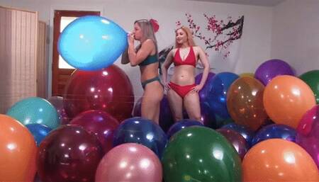 Lora Cross vs Galas Looner Balloons Popping: Big Balloons Are Made To Be Popped! - HD 1080p mp4
