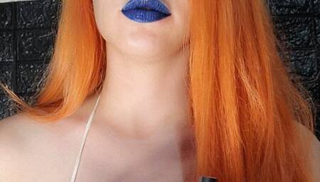 Feel my smoke - blowing smoke in your face with my natural big lips - marlboro red