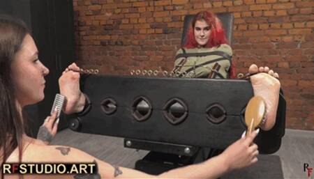 Liza Lush plays with feet of stocked Pandora in a straitjacket Part 2 - Foot Tickling (UHD 4K MP4)