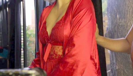 Kitsune's nipples are the most beautiful you will see fucked in the kitchen