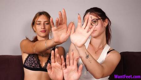 Models Comparing Hands - HD MP4