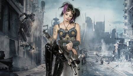 435 - 2D - Quinn Diamond Tattoo teen babe - Future warrior girls series - cosplay solo girls masturbations