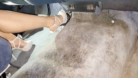 Silver Stiletto Heel Driving & Flooring