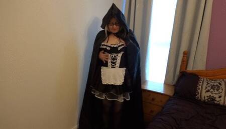 naughty Maid plays with dildo