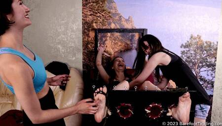 Nata and Stacy brutally tickle the body and soles of very ticklish Kira (Part 3 of 4)