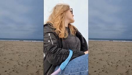 Smoking a cigarette outdoors