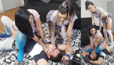 Hot Classmates Punish D Maintenance Guy By Their Marvelous Hands Part 02 4K