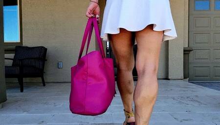 Model Homes White Mini Blue Top High Heels Walk and Stairs