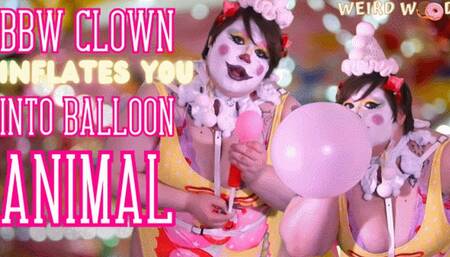 BBW Clown Domme Inflates You Into Balloon Sideshow - WMV