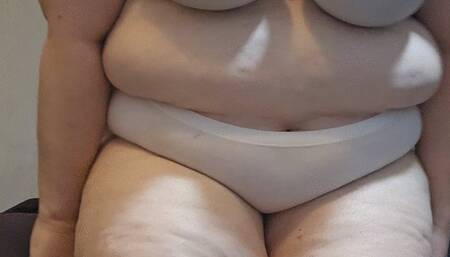 White bra and panties morning feet soles