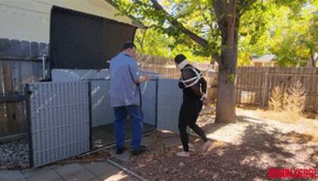 Minx tied and left in the shed (MP4 Format)