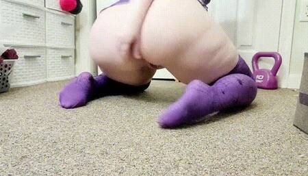 Spooky Purple Spider Lingerie & Stockings: Ass Flex & Lotion Filled