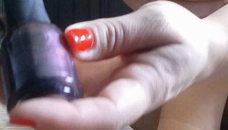 Painting my toes for Halloween